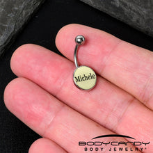 Load image into Gallery viewer, Custom Glow in the Dark Personalized Name Dangle Belly Ring