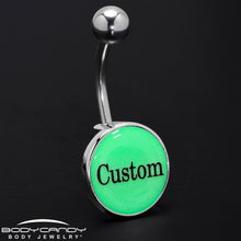 Load image into Gallery viewer, Custom Glow in the Dark Personalized Name Dangle Belly Ring