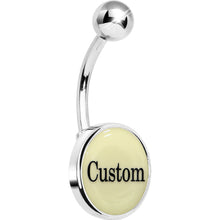 Load image into Gallery viewer, Custom Glow in the Dark Personalized Name Dangle Belly Ring