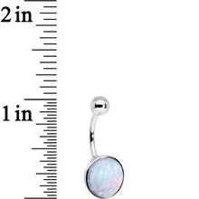 Load image into Gallery viewer, Wear Me White Synthetic Opal Stainless Steel Bottom Mount Belly Ring