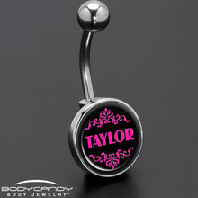 Load image into Gallery viewer, Custom Pink Personalized Name Belly Ring