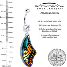 Load image into Gallery viewer, Double Gem Butterfly Wing Dangle Belly Ring by Onyx O
