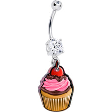 Load image into Gallery viewer, Double Gem Valentine Cupcake Dangle Belly Ring by Onyx O