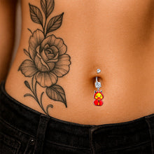 Load image into Gallery viewer, Clear Gem Hot Litle Devil Duck Dangle Belly Ring by Onyx O