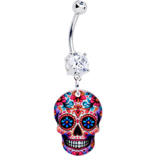 Load image into Gallery viewer, Acrylicious Happy Sugar Skull Dangle Belly Ring