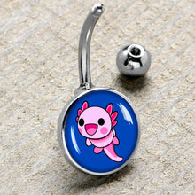 Load image into Gallery viewer, Adorable Axolotl Belly Ring by Onyx O