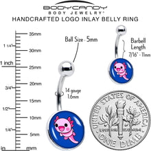 Load image into Gallery viewer, Adorable Axolotl Belly Ring by Onyx O
