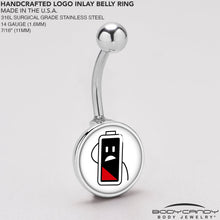 Load image into Gallery viewer, Battery Empty Belly Ring by Onyx O