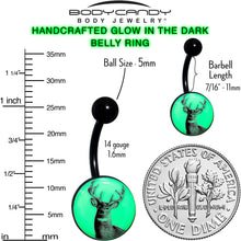Load image into Gallery viewer, Glow in the Dark Titanium Deer Buck Belly Ring