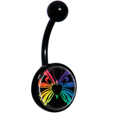 Load image into Gallery viewer, Rainbow Pride Butterfly Black Belly Ring