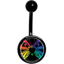 Load image into Gallery viewer, Rainbow Pride Butterfly Black Belly Ring
