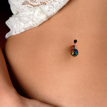 Load image into Gallery viewer, Rainbow Pride Butterfly Black Belly Ring