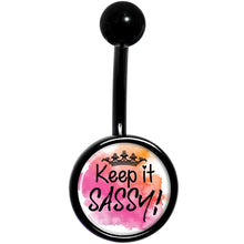 Load image into Gallery viewer, Watercolor Keep it Sassy Black Belly Ring