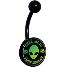 Load image into Gallery viewer, Take Me To Your Leader Black Belly Ring