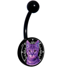 Load image into Gallery viewer, Boho Fuchsia Kitty Cat Black Belly Ring