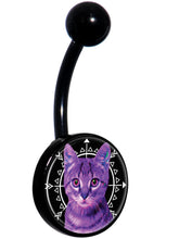 Load image into Gallery viewer, Boho Fuchsia Kitty Cat Black Belly Ring