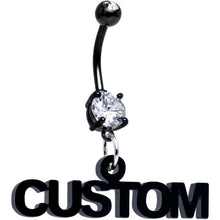 Load image into Gallery viewer, Custom Black Double Gem Personalized Name Belly Ring