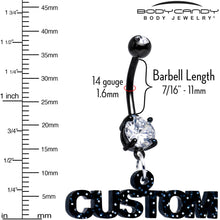 Load image into Gallery viewer, Custom Black Double Gem Personalized Name Belly Ring
