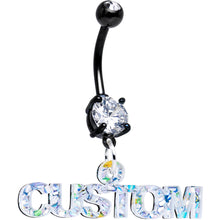 Load image into Gallery viewer, Custom Black Double Gem Personalized Name Belly Ring