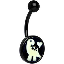 Load image into Gallery viewer, Black Glow in the Dark Cute Dinosaur Belly Ring