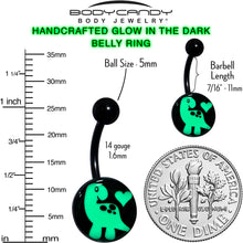 Load image into Gallery viewer, Black Glow in the Dark Cute Dinosaur Belly Ring