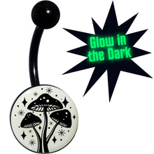 Load image into Gallery viewer, Glow in the Dark Mystic Mushroom Belly Ring by Onyx O