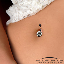 Load image into Gallery viewer, Glow in the Dark Black Only in Ohio Belly Ring by Onyx O