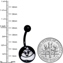 Load image into Gallery viewer, Black Glow in the Dark Poop Belly Ring by Onyx O