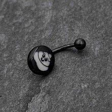 Load image into Gallery viewer, Black Glow in the Dark Poop Belly Ring by Onyx O