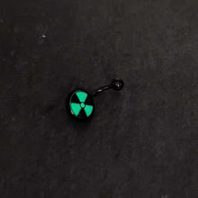 Load image into Gallery viewer, Black Glow in the Dark Radioactive Belly Ring by Onyx O