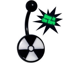 Load image into Gallery viewer, Black Glow in the Dark Radioactive Belly Ring by Onyx O