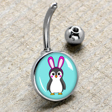 Load image into Gallery viewer, Bunny Penguin Belly Ring by Onyx O