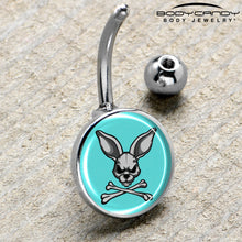Load image into Gallery viewer, Bunny and Crossbones Belly Ring by Onyx O