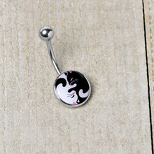 Load image into Gallery viewer, Cute Kitty Cat Yin Yang Belly Ring by Onyx O