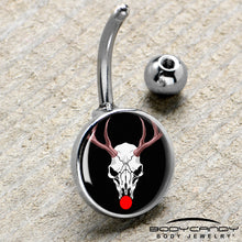 Load image into Gallery viewer, Holiday Dead Nosed Reindeer Belly Ring by Onyx O