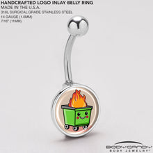 Load image into Gallery viewer, Dumpster Fire Belly Ring by Onyx O