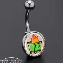 Load image into Gallery viewer, Dumpster Fire Belly Ring by Onyx O