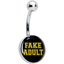 Load image into Gallery viewer, Black Yellow Fake Adult Belly Ring by Onyx O