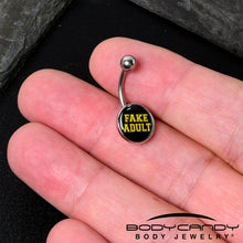 Load image into Gallery viewer, Black Yellow Fake Adult Belly Ring by Onyx O