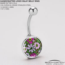 Load image into Gallery viewer, Blossom Creation Paradise of Pink Flowers Belly Ring by Onyx O