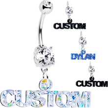 Load image into Gallery viewer, Custom Double Gem Personalized Name Belly Ring