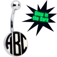 Load image into Gallery viewer, Custom Glow in the Dark Logo Personalized Initial Belly Ring