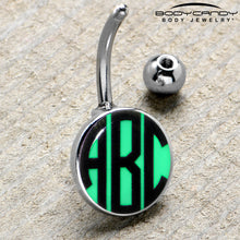 Load image into Gallery viewer, Custom Glow in the Dark Logo Personalized Initial Belly Ring