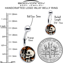 Load image into Gallery viewer, Peace Sign Skeleton Belly Ring by Onyx O