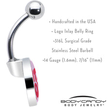 Load image into Gallery viewer, Retro Text Hate You Belly Ring by Onyx O