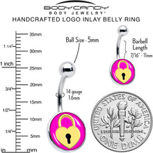 Load image into Gallery viewer, Heart Lock Belly Ring by Onyx O