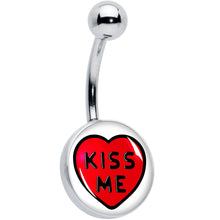 Load image into Gallery viewer, Kiss Me Candy Heart Belly Ring by Onyx O