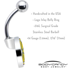 Load image into Gallery viewer, Yellow Slice of Lemon Belly Ring by Onyx O