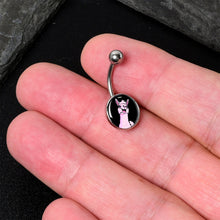 Load image into Gallery viewer, Pink Happy Llama Belly Ring by Onyx O