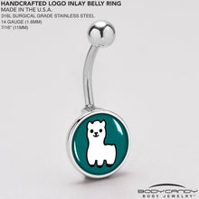Load image into Gallery viewer, White Llama Belly Ring by Onyx O
